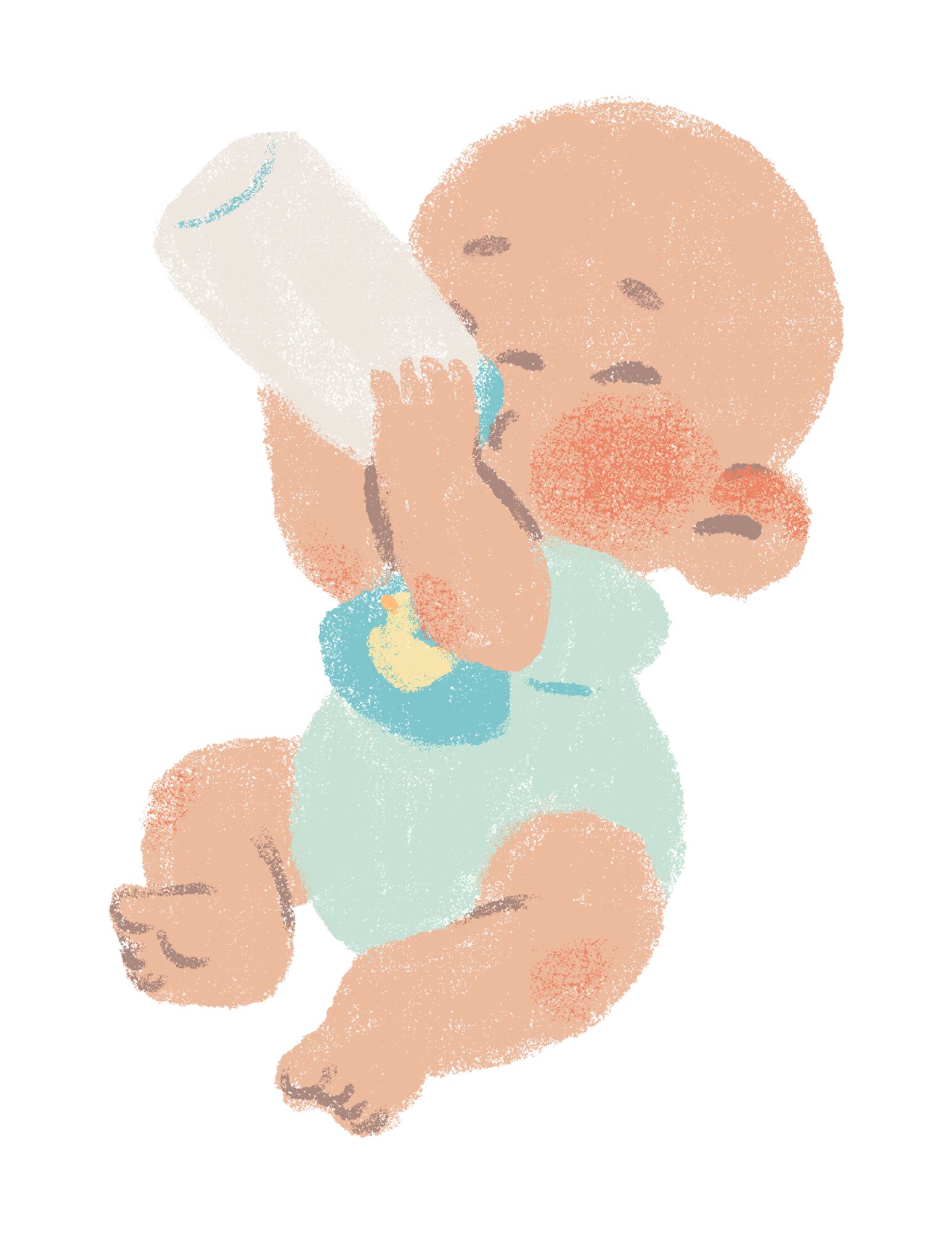 Image of baby drinking bottle.