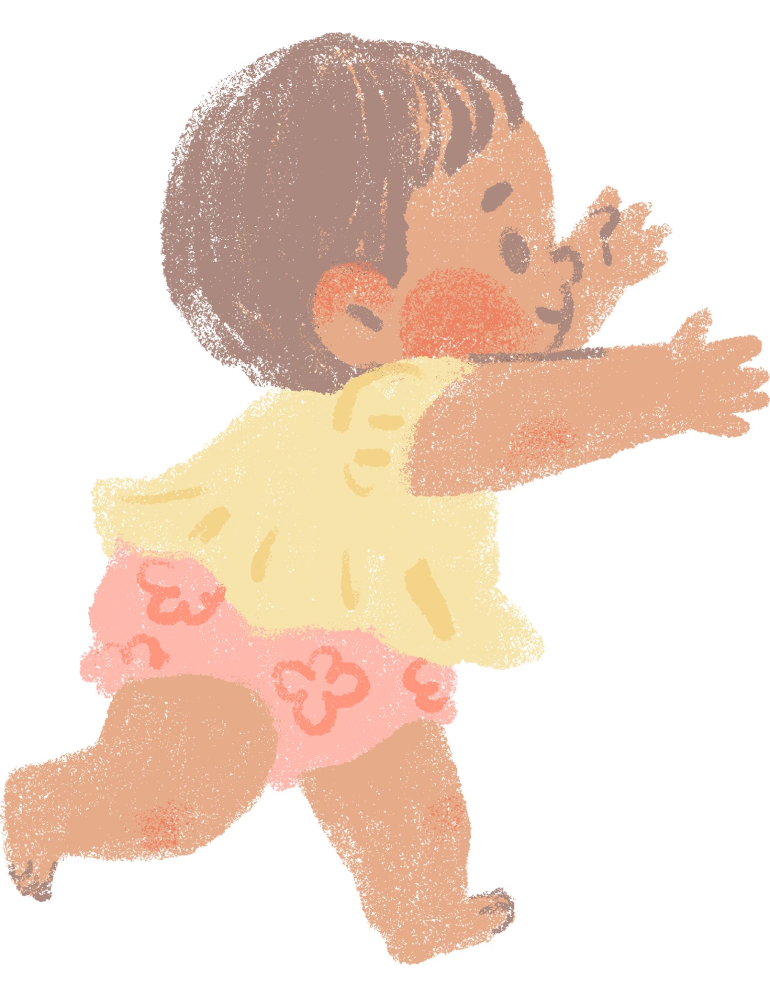 Image of toddler running.